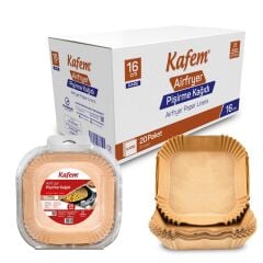 Kafem Airfryer Pişirme Kağıdı Kare 16cm 25 li x 20 Paket (Koli)