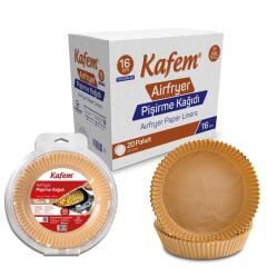Kafem Airfryer Pişirme Kağıdı Yuvarlak 16cm 25 li x 20 Paket (Koli)