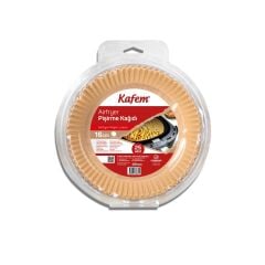 Kafem Airfryer Pişirme Kağıdı Yuvarlak 16cm 25 li x 20 Paket (Koli)