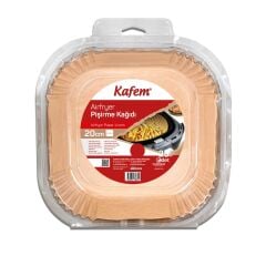 Kafem Airfryer Pişirme Kağıdı Kare 20cm 25 li x 5 Paket