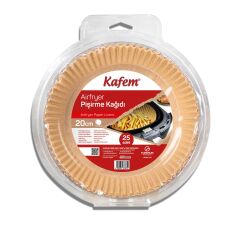 Kafem Airfryer Pişirme Kağıdı Yuvarlak 20cm 25 li x 20 Paket (Koli)