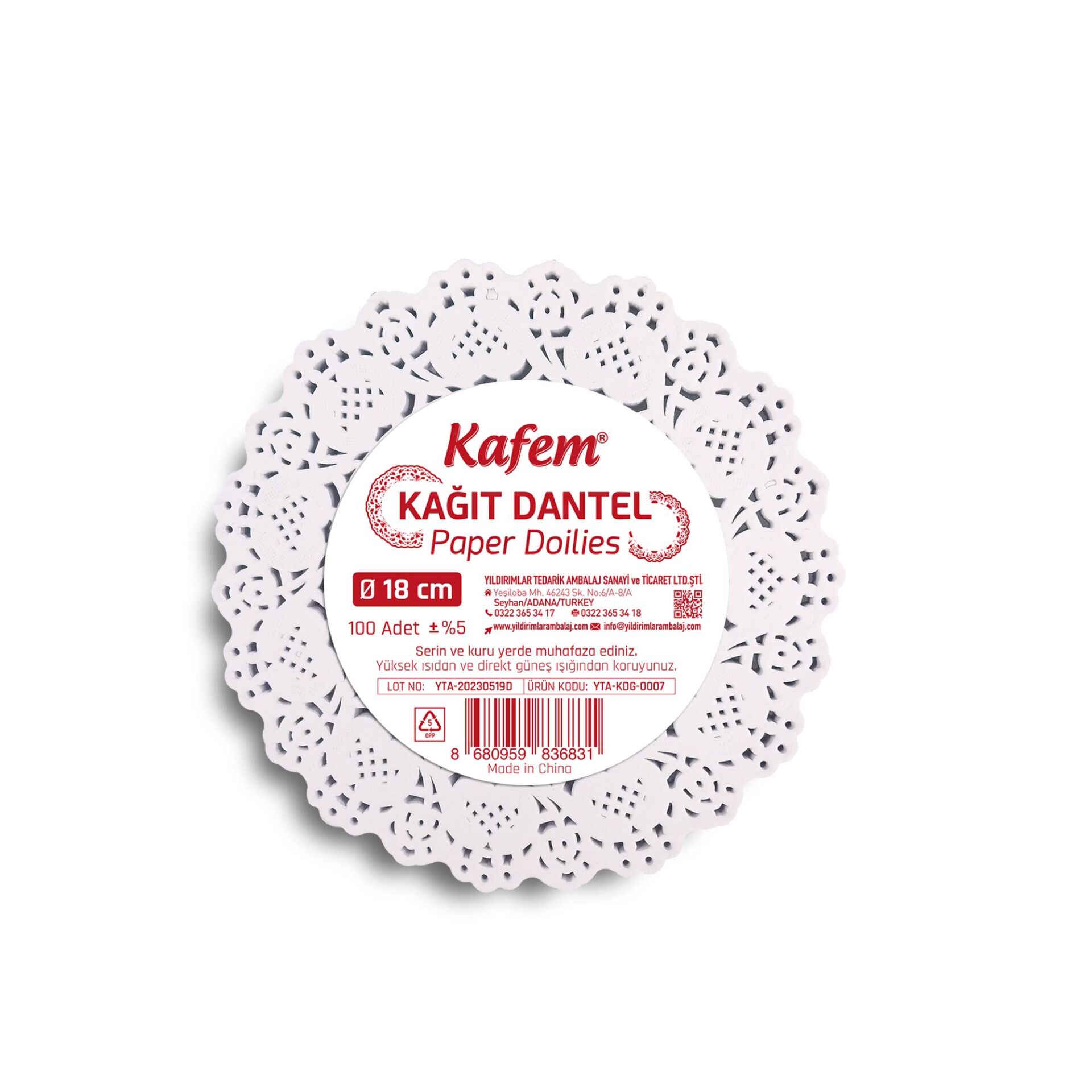 Kafem Dantel Kağıt 18 cm 100 Adet