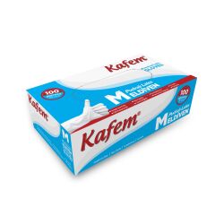 Kafem Beyaz Lateks Eldiven Pudralı (M) 100 Lü