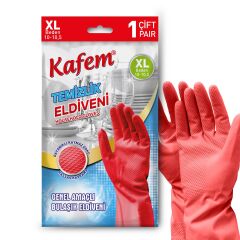 Kafem Temizlik Eldiveni (10-10,5) XLarge Kırmızı 1 Çift