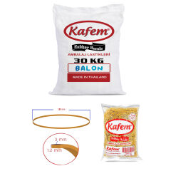 180 X 3 mm Kafem Ambalaj Lastiği 30 Paket X 1000 Gram (Koli)