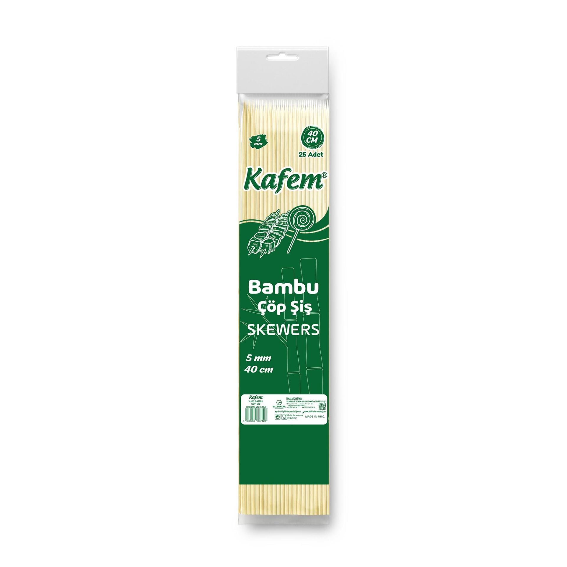Kafem Bambu Çöp Şiş 40 cm 5 mm 25 Li