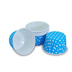 Kafem Açık Mavi Puantiyeli Muffin Kek Kapsülü 50li X 5 Paket - K02
