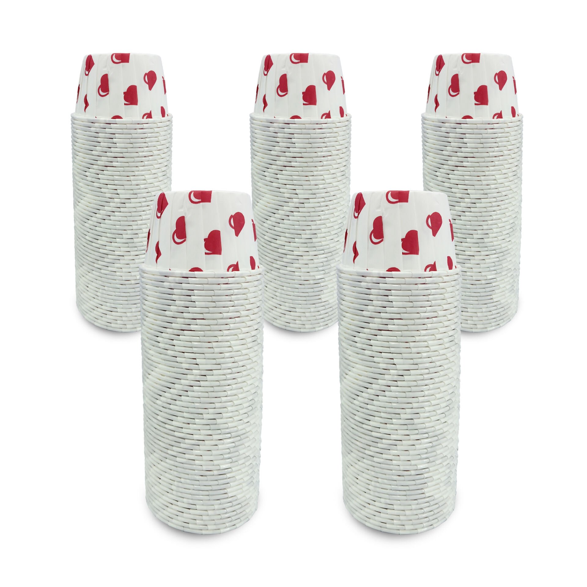 Kafem Kalp Puantiyeli Muffin Kek Kapsülü 50li X 5 Paket - K04