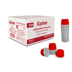 Kafem Kırmızı Muffin Kek Kapsülü 50li X 30 Paket (Koli) - K08