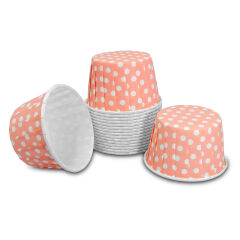Kafem Pembe Puantiyeli Muffin Kek Kapsülü 50li X 30 Paket (Koli) - K16