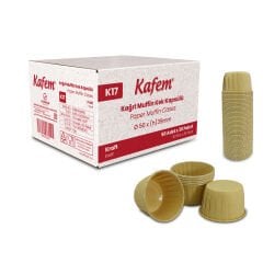 Kafem Kağıt Muffin Kek Kapsülü Kraft 50li X 30 Paket (Koli) - K17