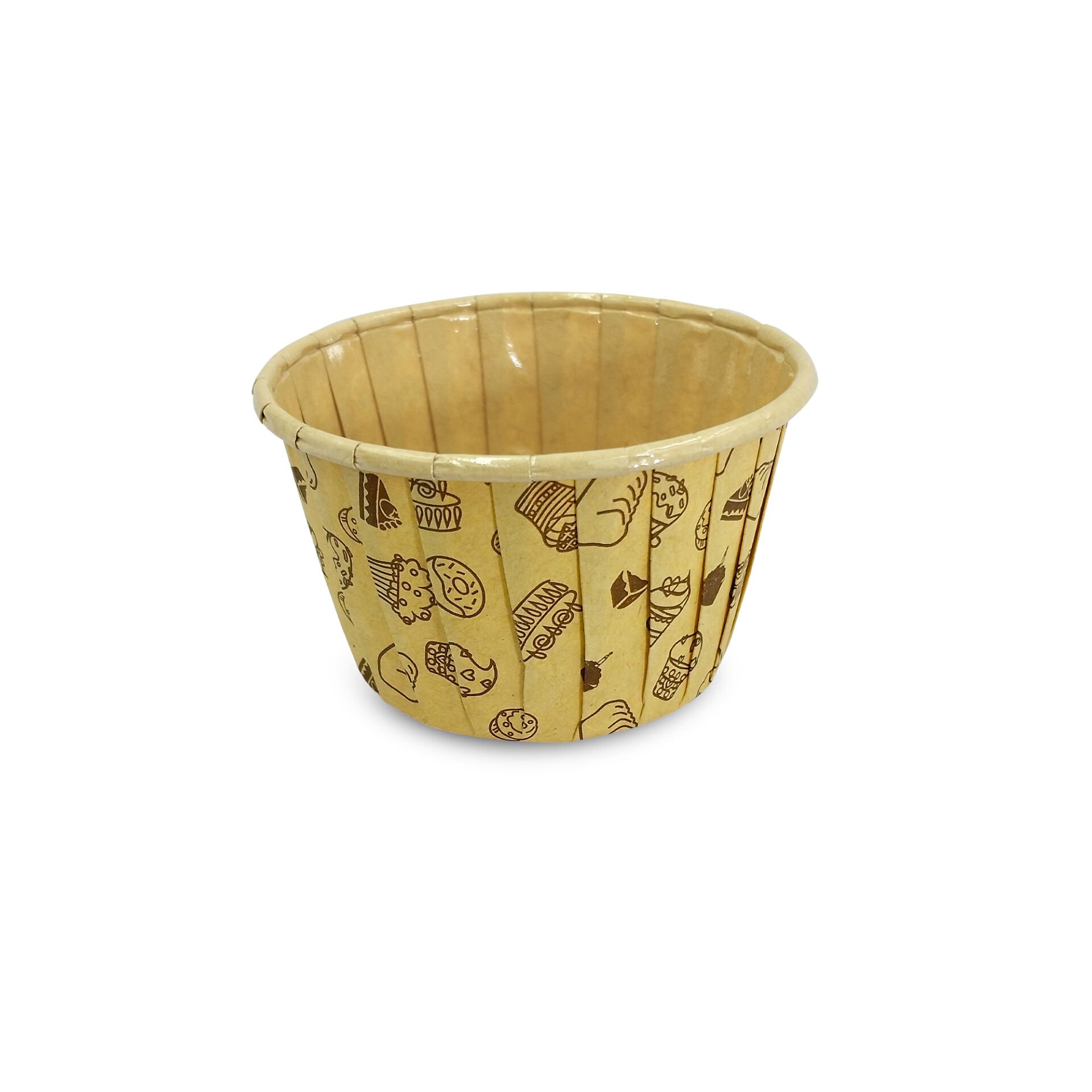 Kafem Kağıt Muffin Kek Kapsülü Desenli Kraft 50li - K18