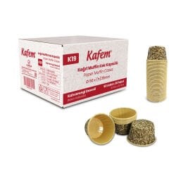 Kafem Muffin Kek Kapsülü Kahverengi Desenli 50li X 30 Paket (Koli) - K19