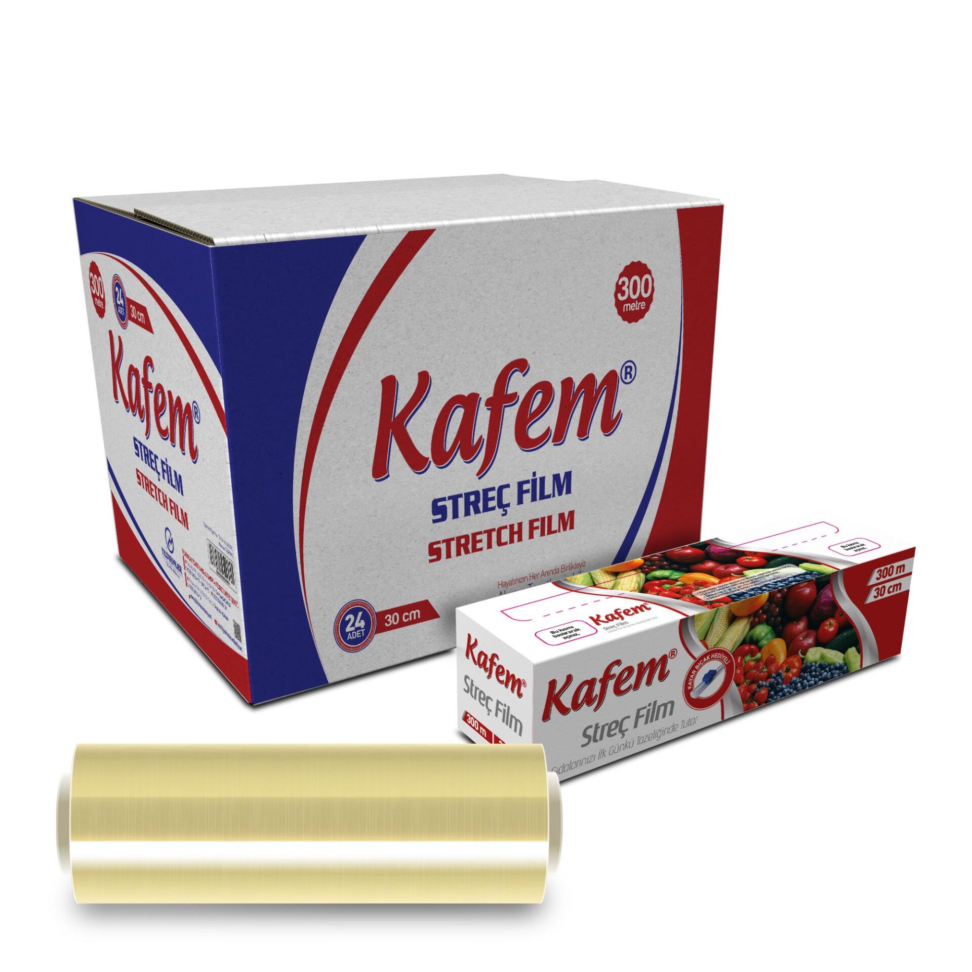 Kafem Streç Film 30cm x 300m 8 Mic x 24 Paket (Koli)