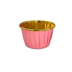Kafem Muffin Kek Kapsülü Pembe-Altın 25li X 60 Paket (Koli) - K24