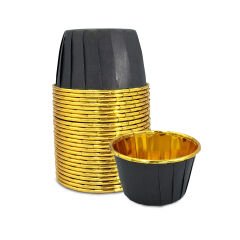 Kafem Muffin Kek Kapsülü Siyah-Altın 25li - K25