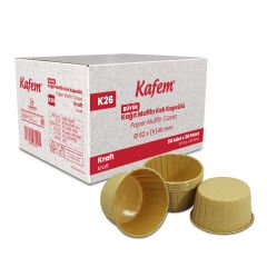 Kafem Muffin Kek Kapsülü Kraft Büyük Boy 50li X 30 Paket (Koli) - K26