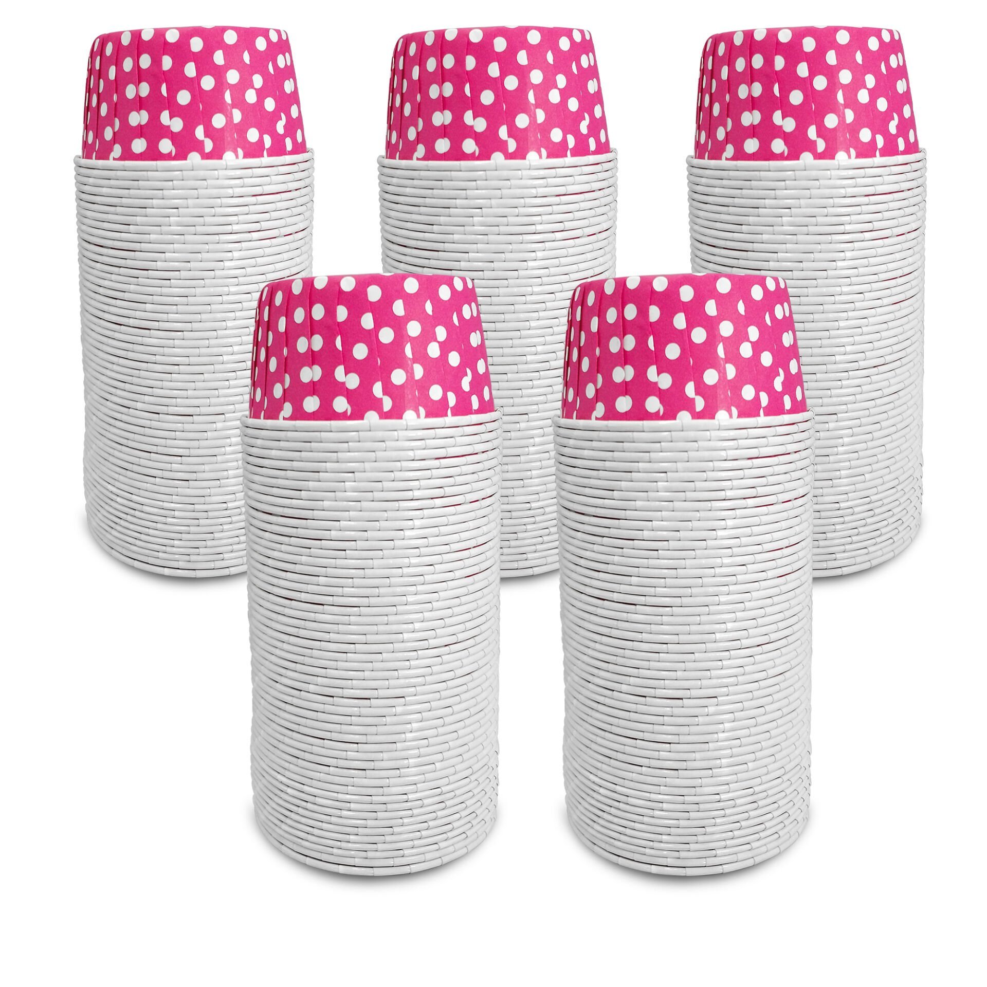 Kafem Muffin Kek Kapsülü Pembe Puantiye Büyük Boy 50li X 5 Paket - K29