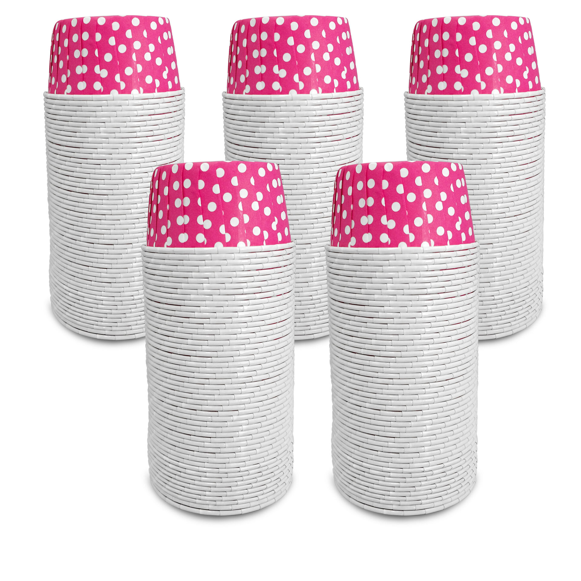 Kafem Muffin Kek Kapsülü Pembe Puantiye Büyük Boy 50li X 5 Paket - K29