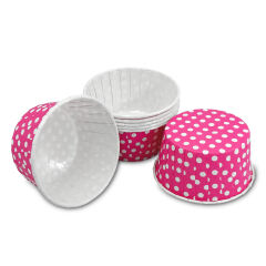 Kafem Muffin Kek Kapsülü Pembe Puantiye Büyük Boy 50li X 5 Paket - K29