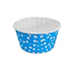 Kafem Muffin Kek Kapsülü Açık Mavi Puantiye Büyük Boy 50li - K30
