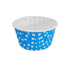 Kafem Muffin Kek Kapsülü Açık Mavi Puantiye Büyük Boy 50li - K30