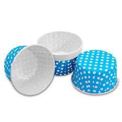 Kafem Muffin Kek Kapsülü Açık Mavi Puantiye Büyük Boy 50li X 30 Paket (Koli) - K30