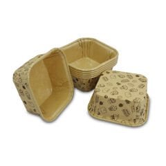 Kafem Muffin Kek Kapsülü Kare Kraft Desenli 50li X 5 Paket - K33