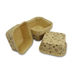 Kafem Muffin Kek Kapsülü Kare Kraft Desenli 50li X 30 Paket (Koli) - K33