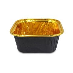 Kafem Muffin Kek Kapsülü Kare Siyah-Altın 25li - K37