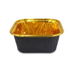 Kafem Muffin Kek Kapsülü Kare Siyah-Altın 25li - K37