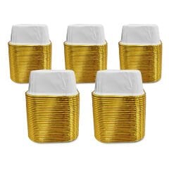 Kafem Muffin Kek Kapsülü Kare Beyaz-Altın 25li X 5 Paket - K38