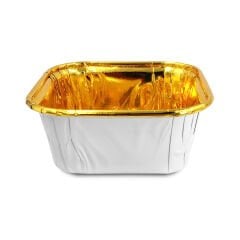Kafem Muffin Kek Kapsülü Kare Beyaz-Altın 25li X 60 Paket (Koli) - K38