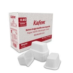 Kafem Muffin Kek Kapsülü Baton Beyaz Ekler Boy 50li X 30 Paket (Koli) - K40