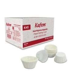 Kafem Muffin Kek Kapsülü Beyaz Küçük Boy No:1 100lü X 50 Paket (Koli) - K41