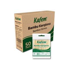 Kafem Bambu Tahta Karıştırıcı 11cm Poşetli 400lü X 50 Paket (Koli)