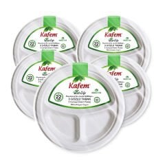 Kafem Ekolojik 3 Gözlü Karton Tabak 22 cm 25 li X 5 Paket