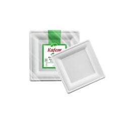 Kafem Ekolojik Kare Tabak 16 cm 25 Li X 20 Paket (Koli)