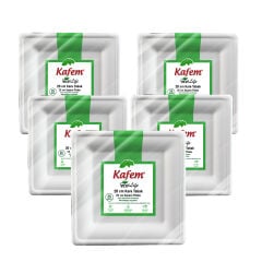 Kafem Ekolojik Kare Tabak 20 cm 25 Li X 5 Paket