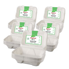 Kafem Ekolojik Sandviç Kapaklı Tabak 25 Li X 5 Paket