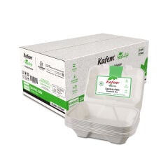 Kafem Ekolojik Sandviç Kapaklı Tabak 25 Li X 10 Paket (Koli)