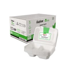 Kafem Ekolojik 2 Göz Kapaklı Karton Tabak 25 li X 10 Paket (Koli)