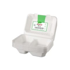 Kafem Ekolojik 2 Göz Kapaklı Karton Tabak 25 li X 10 Paket (Koli)