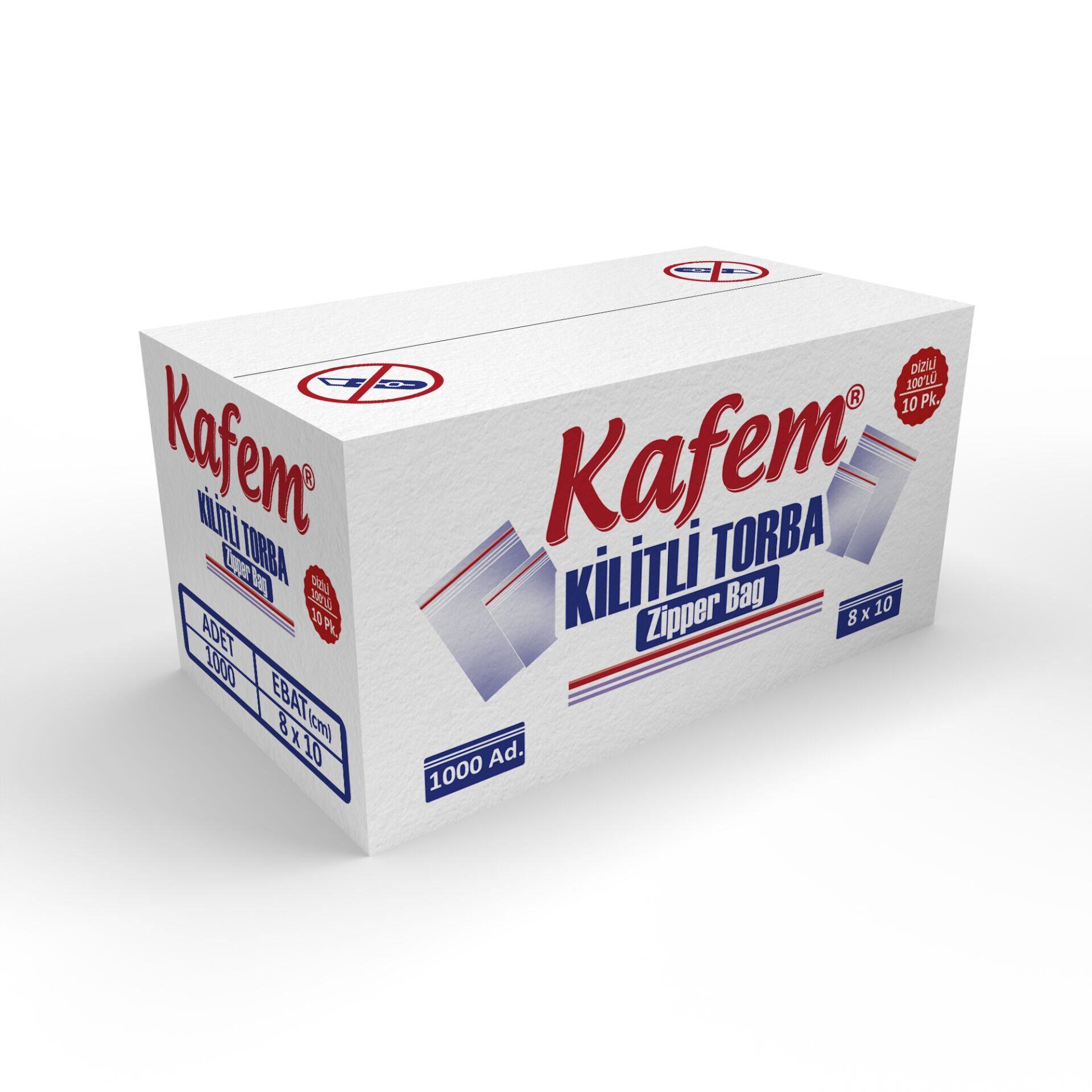 8 X 10 cm Kilitli Poşet / Naylon Torba 1000 Adet - Kafem