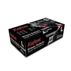 Kafem Prof Dia Ekstra Kalın Siyah Nitril Eldiven Elmas Dokulu L 50 Adet x 20 Paket - Koli