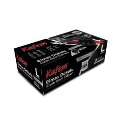 Kafem Prof Dia Ekstra Kalın Siyah Nitril Eldiven Elmas Dokulu L 50 Adet x 20 Paket - Koli