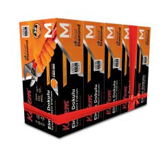 Kafem Prof Dia Ekstra Kalın Turuncu Nitril Eldiven Elmas Dokulu M 50 Adet x 5 Paket