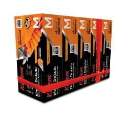 Kafem Prof Dia Ekstra Kalın Turuncu Nitril Eldiven Elmas Dokulu M 50 Adet x 5 Paket