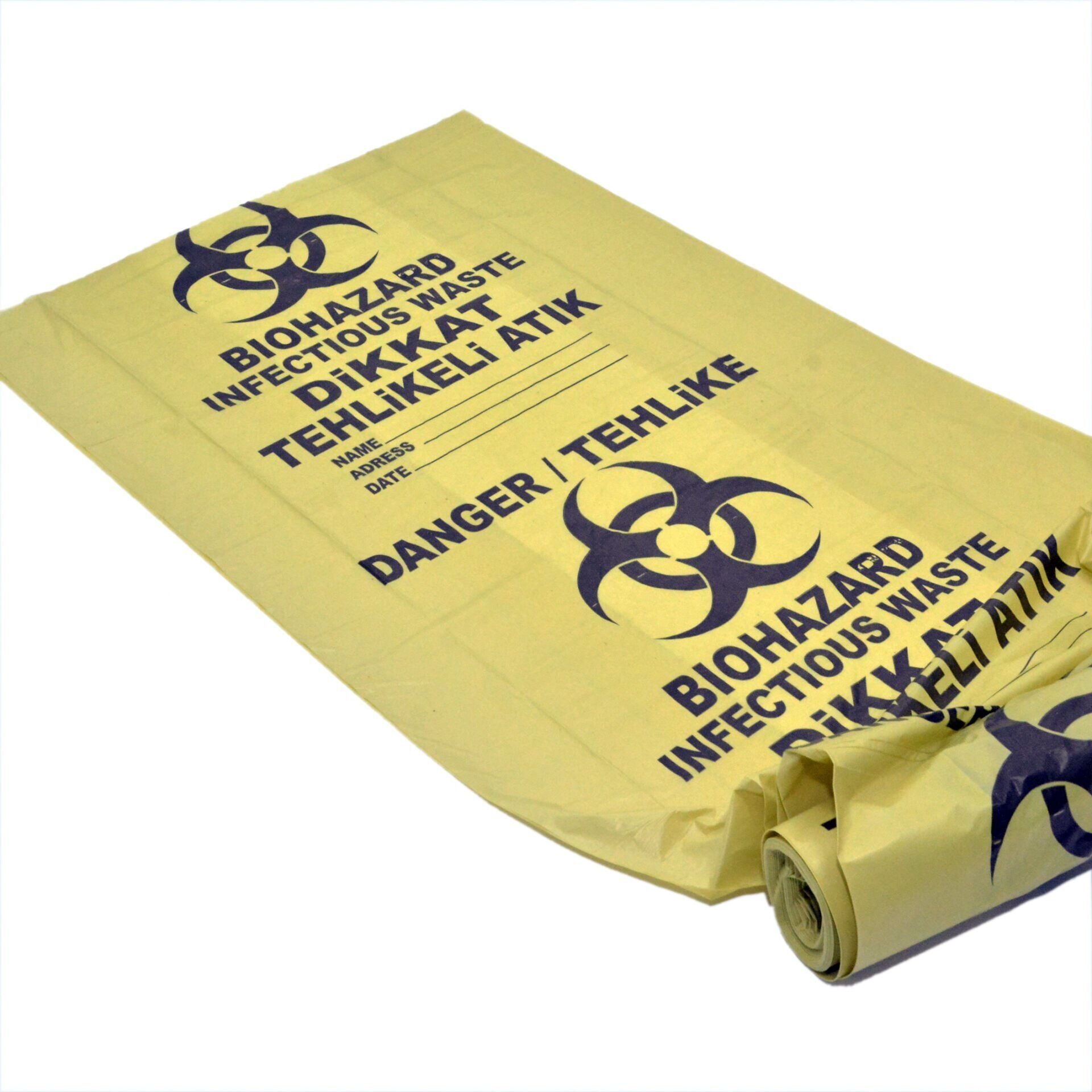 Tehlikeli Atık Çöp Poşeti 80x110 cm Jumbo 100 Adet 6 Kg - Kafem
