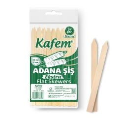 Kafem Adana Çöp Şiş Ekstra 24 cm 25 Adet X 10 Paket